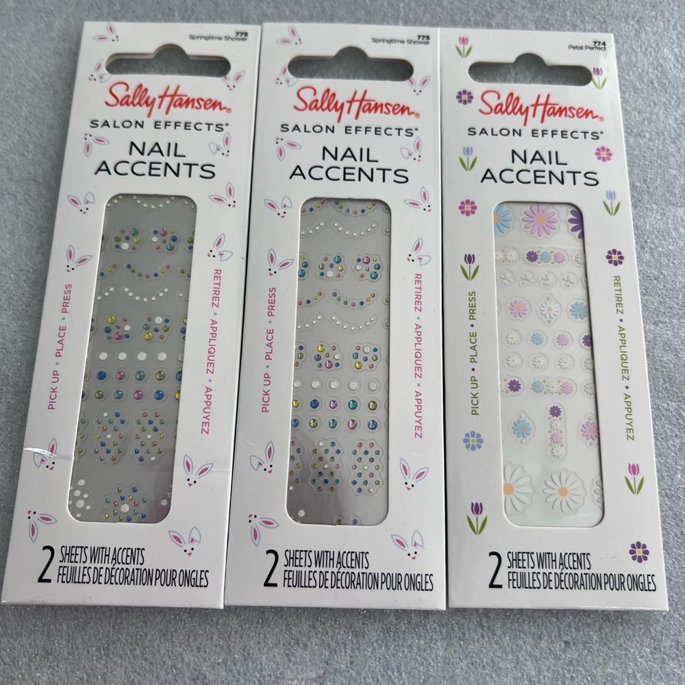 Sally Hansen Easter Spring Salon Effects Nail Accents Stickers 3 Pk 2 Sheets Ea.